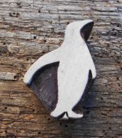 Pinguin, Stoffdruckstempel, Textilstempel, Druckstempel, Holzstempel, Blaudruckstempel